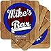 Produktbild Mike 's Bar – Sport Bar Stil personalisierbar aus Hartfaserplatte Untersetzer Geschenk-Set (4 Pack)