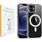HARVORTEZ iPhone 13 Mini ile Uyumlu ŞEFFAF G&uuml;&ccedil;l&uuml; Manyetik Kılıf, Ultra Berrak, PC &Ccedil;evre Dostu Malzeme, Logo G&ouml;r&uuml;n&uuml;r Kapak, Ta