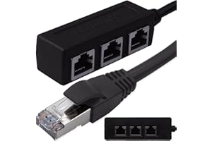 Retoo Adaptador de red divisor de cable Ethernet 1000 Mb/s, RJ45, divisor de 1 a 3, Switch Splitter, LAN Cable de extensión de red 1 macho a 3 hembra