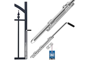 KOTARBAU® Verrou Porte Exterieur - 42 cm - Étroit - Argent - Verrou Baionnette - en Acier Zingué - Targette - Loquet de Portail - Targette de Portail