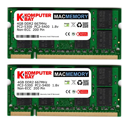 KomputerbayMACMEMORY 6GB Kit (4GB/2GB Modules) PC2-5300 667MHz DDR2 SODIMM for Apple MacBook Pro
