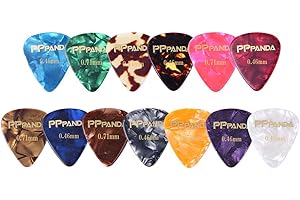 PPpanda Plectrums for Acoustic Guitar, Electric Guitar, Ukulele, Bass, Guitar Picks, Pack of 20