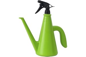 FGYZYP Regadera 2 en 1 con pulverizador, 1 litro de plástico de doble propósito, rociador de agua de mano, rociador de jardín para limpieza de césped, herramienta de jardín, solución de limpieza de