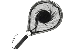 Gelentea Épuisette en alliage d'aluminium pour pêche à la mouche, filet sans nœuds, filet pour truite, kayak, bateau