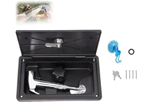 YEZMEK Außendusche Wohnmobil mit Heiß-Kaltschalter – Camping Dusche Set mit Edelstahlschlauch & Duschkopf, 4-in-1 Anschlussbox mit Wandhalterung für Wohnmobile, Camper & Anhänger