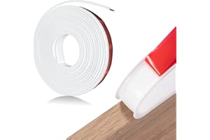 ALLSSAL U-Shape Furniture Edge Banding,TPE Self Adhesive Furniture Edging Tape Flexible Self Locking Veneer Edge Banding Furniture Edge Trim (18mm*5m) (White)