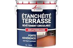 Peinture, résine étanchéité Terrasse - Imperméabilisation terrasse circulable, balcon, sols extérieurs, béton 10 L - Gris Basalte - ARCANE INDUSTRIES