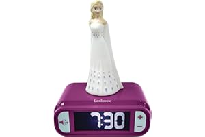 Lexibook RL800FZ - Disney Frozen 2 Elsa - Reloj despertador con sonido y luz nocturna para niños, color azul