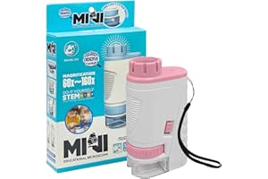 ALEENFOON Microscope Portable Enfant Set 60x 160x étudiants Scientifique Experience LED Microscope de Poche Jouet Science Microscope avec Support de Téléphone (Rose)