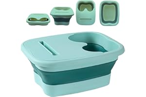 VIKINGTREAT Collapsible Foot Spa Bath – Portable Pedicure Bowl & Soaking Basin for Feet – Manual Foot Bath Bucket for Foot Care, Relaxing Feet Soak, and at-Home Spa Treatments – Green