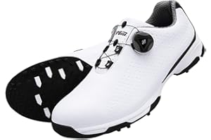 PGM Chaussures de Golf Imperméables Anti-dérapage pour Hommes avec Système de Dentelle