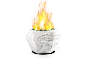 ABXMAS Concrete Table Top Fire Pit, Portable Tabletop Fireplace for Garden Patio, Smokeless Alcohol Concrete Fire Bowl Long Time Burning for Indoor Outdoor Decor