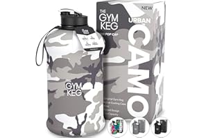 The Gym Keg Official Sports 2L Water Bottle (2.2 L) Insulated Sleeve | Carry Handle | Fitness, Exercise, Large Gym 2 litre Water Bottle | Ecofriendly, BPA Free, 40% Thicker Plastic