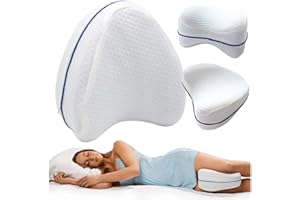 Przydasie Kniekissen für Seitenschläfer 24x27x15 – Kniekissen zum Schlafen für Seitenschläfer ohne Gummiband - Orthopädisches Kissen – Ergonomisch und Atmungsaktiv – Memory Foam – Weiß