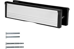 Keypak 10.62" (27cm) Door Letterbox – Adjustable Letter Box for UPVC Composite Timber Doors, Fits 20–40mm Doors, Anti-Snap Flap, Internal Draught Excluder (Black/Polished Silver)