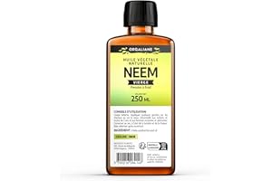ORGALIANE Huile de Neem 250 ml - Huile végétale 100% pure pressée à froid - Maison et Jardin