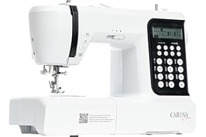 CARINA Nähmaschine R-Evolution I 197 Programme I Einfädelhilfe I Fadenspannung & Abschneider I Spiegel-Funktion I Variable Stichlänge & Stichbreite I Memory-Funktion I Tischverlängerung (weiß-schwarz)