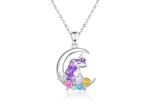 praymos Unicorn Gifts for Girls Necklace 925 Sterling Silver Pendant Unicorn Necklace Gifts for Girls for Birthday