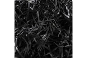 ENOCENT 150G Black Shredded Tissue Paper Packaging Filler for Gift Boxes and Bags, Ideal Hamper Filling and Stuffing Suitable for All Occasions