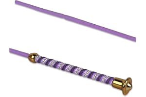 Tigerbox® Horse and Pony Dressage Training Schooling Whip with Nylon Lash and Diamante Handle - Purple, 39"