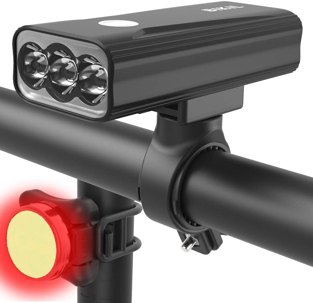 BIKIL Lampe Vélo Avant Arrière 2400 lm Puissante, Phare Vélo 6400mAh | Boîtier aluminium robuste, USB-C rechargeable et IPX5 étanche, idéal pour vélo électrique, vélo urbain et trottinette