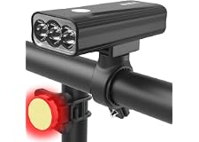 BIKIL Cykellampa Fram och Bak 2400 lm Stark Cykelbelysning USB-C 6400mAh | Aluminiumhus, enkel montering, IPX5-vattentålig och 360° justerbart fäste, idealisk för pendling och kvällsturer
