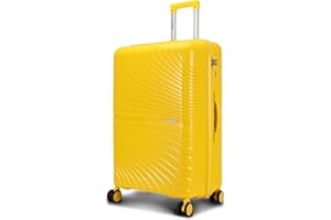 FLYMAX Premium 24" Medium Suitcase 4 Wheel Lightweight Hard Shell PP Luggage Yellow