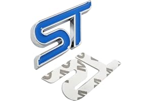 PSL Metal Blue ST Front Grille Sticker Car Head Grill Emblem Badge Chrome Sticker Compatible With FIESTA FOCUS MONDEO Auto Car Styling