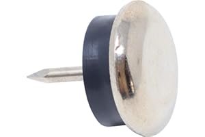 Adsamm® / 16 x patins glisseurs en métal avec amortisseur et clou / argentés / Ø 18 mm / rond / pieds glisseurs en métal et gomme à clou pour meubles