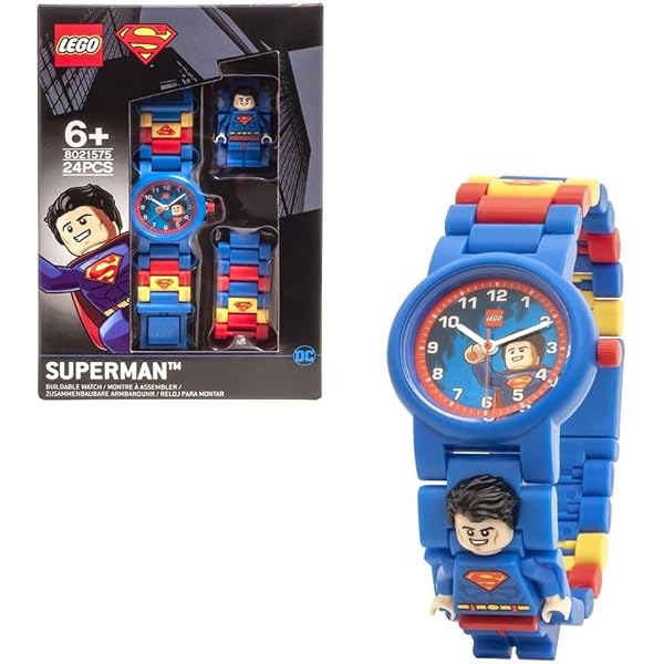 LEGO Kid's Analog Watch Set Minifigure Link City Fire Fighter