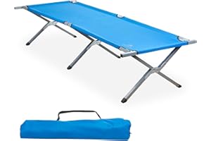 CampFeuer Cama de campo, soporta hasta 180 kg, de aluminio, tumbona de camping, tumbona estable, tumbona de jardín con bolsa de transporte, tumbona de pesca, tumbona de playa, tumbona plegable