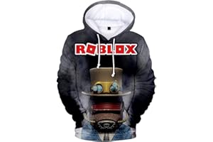 MINIDORA Roblox 3D Sweat à Capuche Polaire pour Garçon Pull Manches Longues Veste