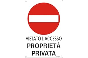 Goodvia Cartello Proprieta Privata Metallo 20x30cm, Vietato Accesso, Riflettente, in Alluminio, Impermeabile e Resistente ai Raggi UV