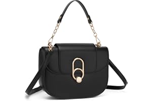Miss Lulu Cross Body Bag for Women, PU Leather Top handle bag | Black Handbags & Shoulder Bags for Women, Stylish and Practical Daily Use Bag