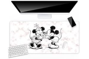 ERT GROUP Il grande tappetino da scrivania originale e con licenza ufficiale dell'azienda Disney, motivo Mickey and Minnie 010 White, antiscivolo, 80x40cm