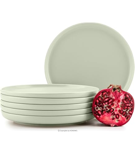 LERATIO Salatteller Set Aus Keramik – 6 Stück, Ø 15,2 Cm, Gewellter Rand, Spülmaschinen- & Ofenfest, Beige