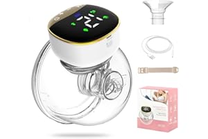 ELERA Electric Breast Pump, BPA Free Leak-Proof Wearable Breast Pump Electrical, Hands Free Breast Pump with 4 Modes 12 Levels and Low Noise Painless Portable Rechargeable Wireless All-in-One Pump