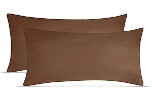 ‎LEEVITEX leevitex Jersey Kissenbezug 40 x 80 cm | 2er Set | 100% Baumwolle | 170 g/m² | Öko-Tex | Schokobraun/Dunkelbraun