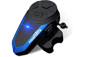 Fodsports Intercomunicador Casco Moto BT-S3 Bluetooth Cascos Moto Telefono Radio FM Impermeable Manos Libres Moto Motorcycle Intercom Headset (1 Packs of Soft Headphone)