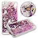 Produktbild Nnopbeclik iPhone 6 Plus / 6S Plus 3D Flüssigkeit Schutzhülle Transparent Durchsichtige Handytasche Glänzend Glitzer Star Sterne Fließen Flüssig Flüssigkeit Handyhülle Handy Hülle Case Tasche Crystal Case Durchsichtig Schutzhülle Etui Bumper Für iPhone 6 Plus / 6S Plus (5.5") , Rosa + 1x Display Schutzfolie Folie