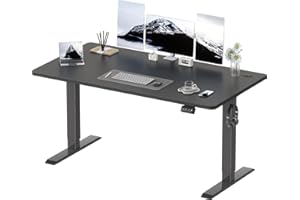 Devoko 140x60 cm Scrivania Regolabile in Altezza, Scrivania Elettrica per Lavoro in Piedi, Standing Desk Studio in Casa con Piano Assemblato, Nero