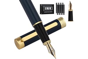 Zalantan Fountain pen,Luxury pen,Nice pen gift pure copper heavy feel Pen Smooth Writing Pens for Men Funcy Pens with Gift CaseIncludes a Calligraphy Nib 8 Cartridges a Ink Refill Converter