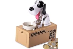 VISKEY Tirelire pour chien affamé, tirelire chiot, tirelire jouet à croquer, tirelire petit chien, cadeau d'anniversaire pour enfants.