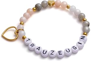LParkin Trauzeugin Armband Brautjungfer Geschenk von der Braut Handmade Edelstein Perlen Stretch Armbänder