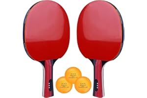 Raquettes de Ping-Pong, Sets de Ping-Pong Sportifs 3 Balles de Ping-Pong, 2 Raquettes de Ping-Pong et un Sac pour Débutants, Familles et Professionnels