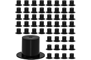 LANSKYLAN 150 Stück Mini Zylinder Hut Dekoartikel für Weihnachten Zum Basteln, Kunststoff Zylinder Hüte Schwarz, Miniatur Puppen Mützen für Schneemann