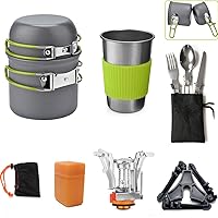 Draussen Picknick-Kochgeschirr-Set, 1-2 Personen Camping Wandern Backpacking Herd können Kombination tragbar Feld…