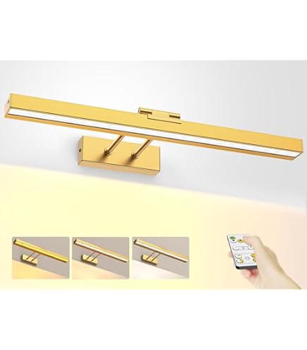 MIOBLUE Dimmable Cable Picture Light With Controller And Timer, 13.78 Inch Rechargeable 4400 MAh Battery Picture Light For Wall Display, Gallery Artwork, Paintings, Portraits, 35 Gold - View #3