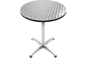 Willonin Table Compacte et Pliable, Table Pliante Ajustable, 60 * 60 * 70/110cm - Intérieure/Extérieure/, Table Pliante pour Camping Traiteur Buffet Picnic (Arrondi)