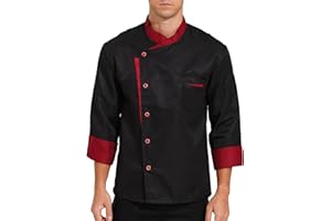 TSSOE Unisex Kochjacke Kochmantel Herren Langarm/Kurzarm Kochhemd Arbeitsjacke Bäckerjacke Professional Chef Uniform Berufsbekleidung Arbeitskleidung